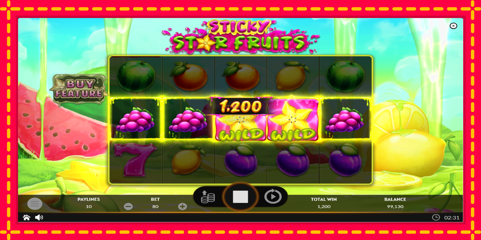 Sticky Star Fruits - spēļu automāts ar modernu grafiku