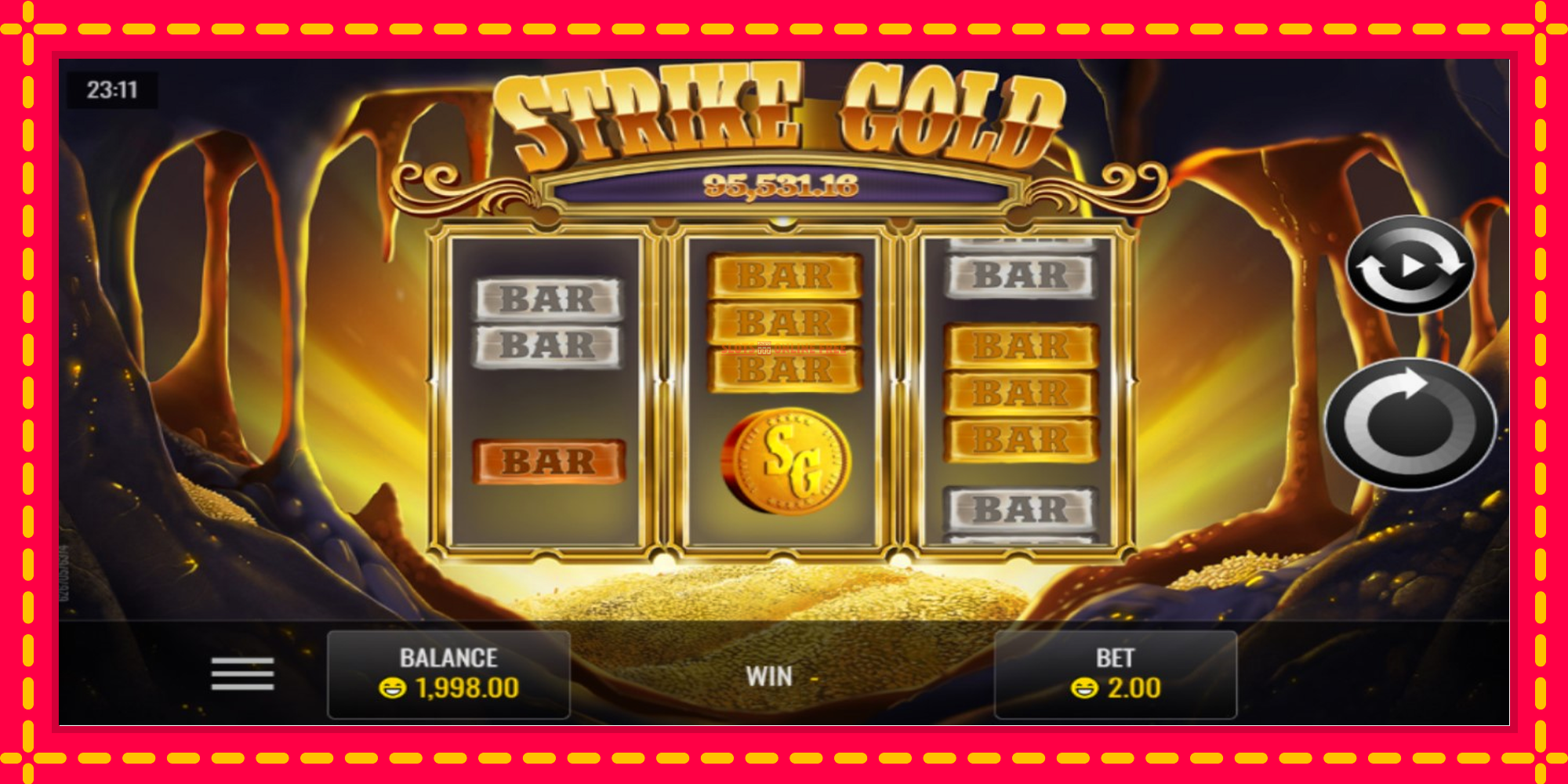 Strike Gold - spēļu automāts ar modernu grafiku