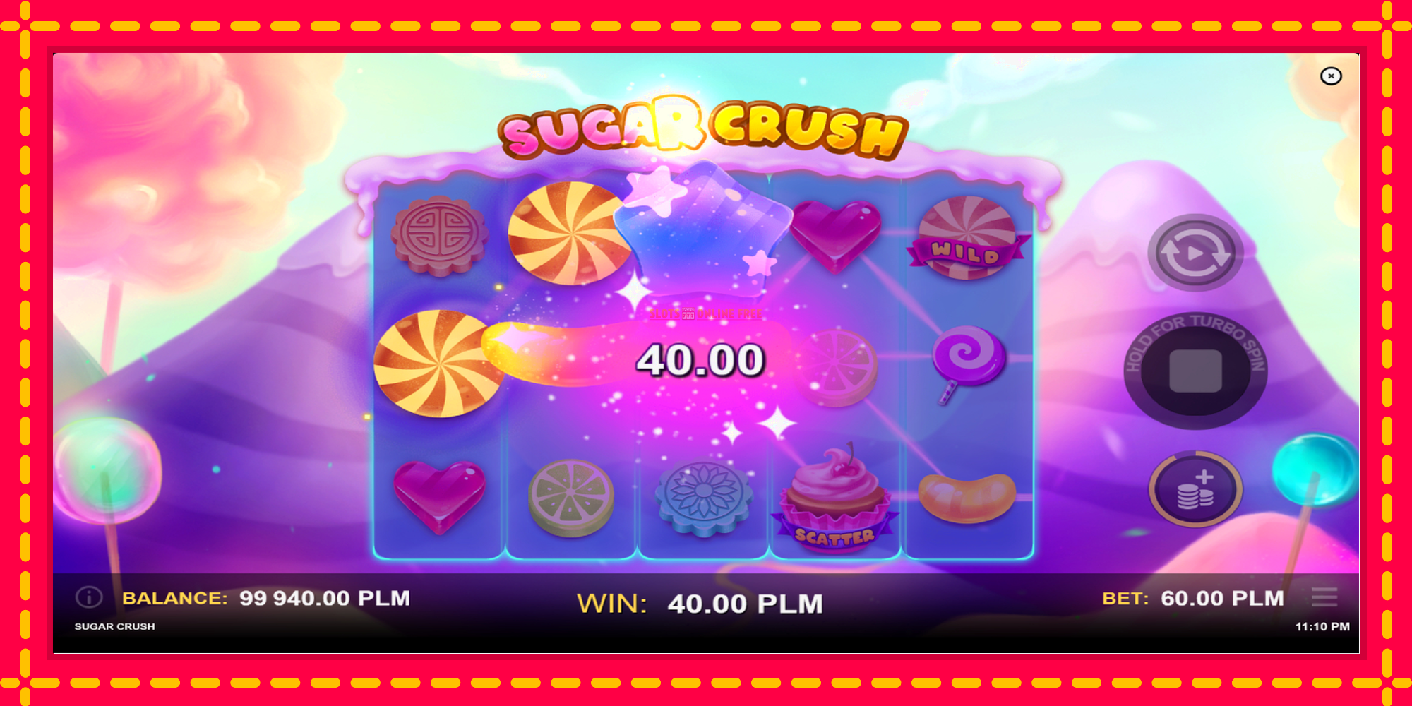 Sugar Crush - spēļu automāts ar modernu grafiku