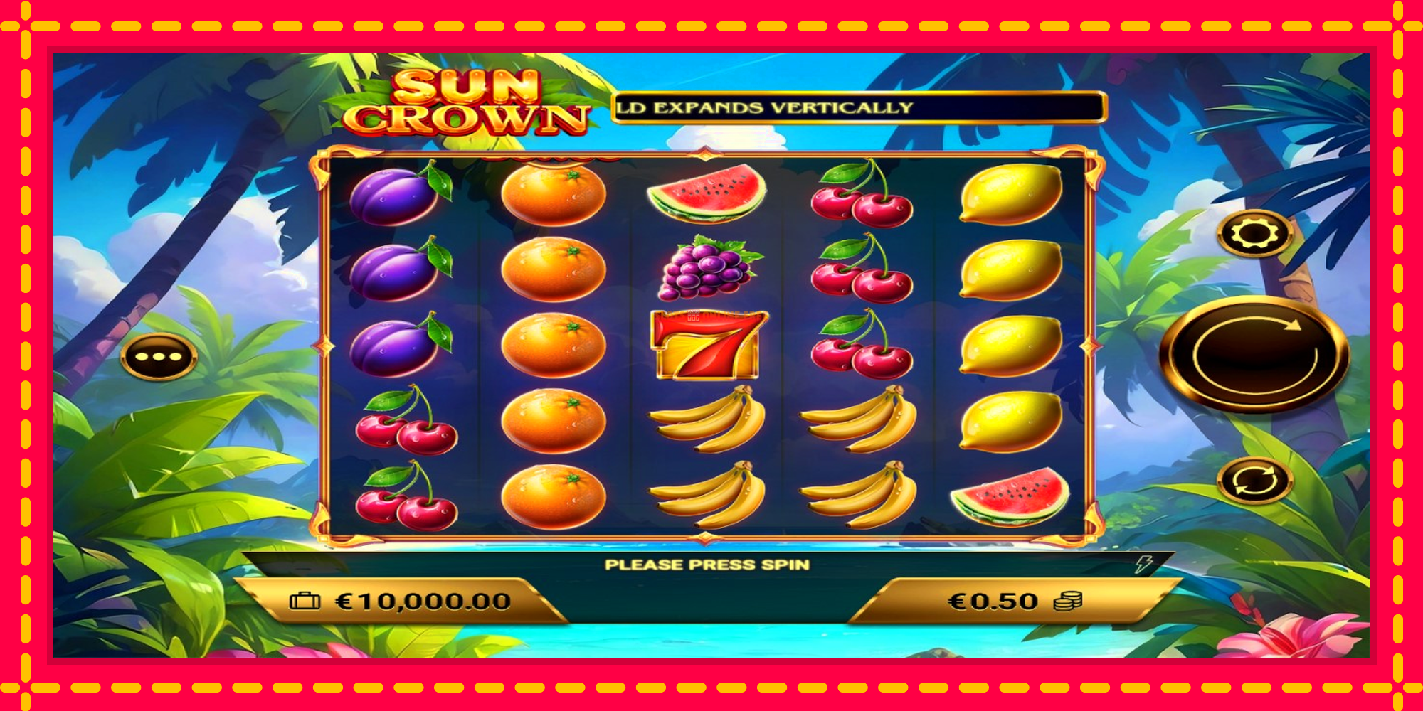 Sun Crown - spēļu automāts ar modernu grafiku