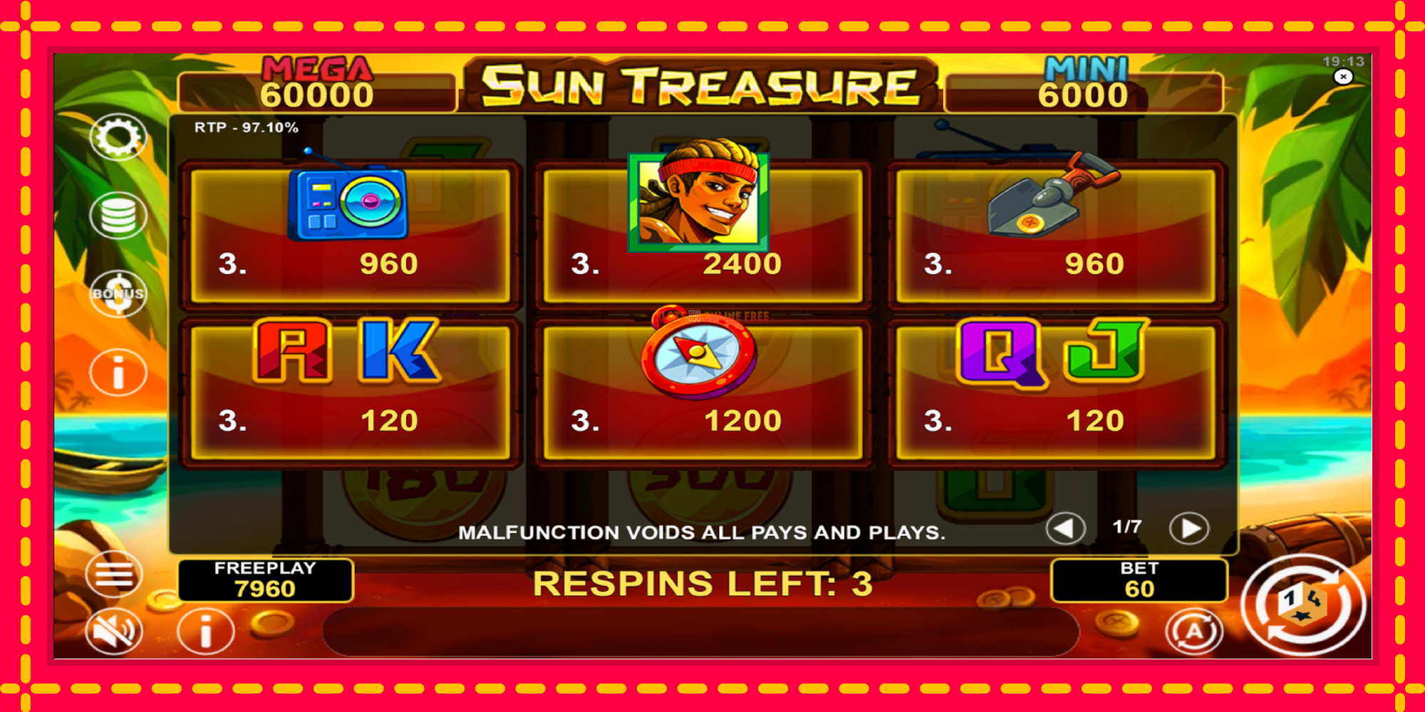 Sun Treasure Hold & Win - spēļu automāts ar modernu grafiku