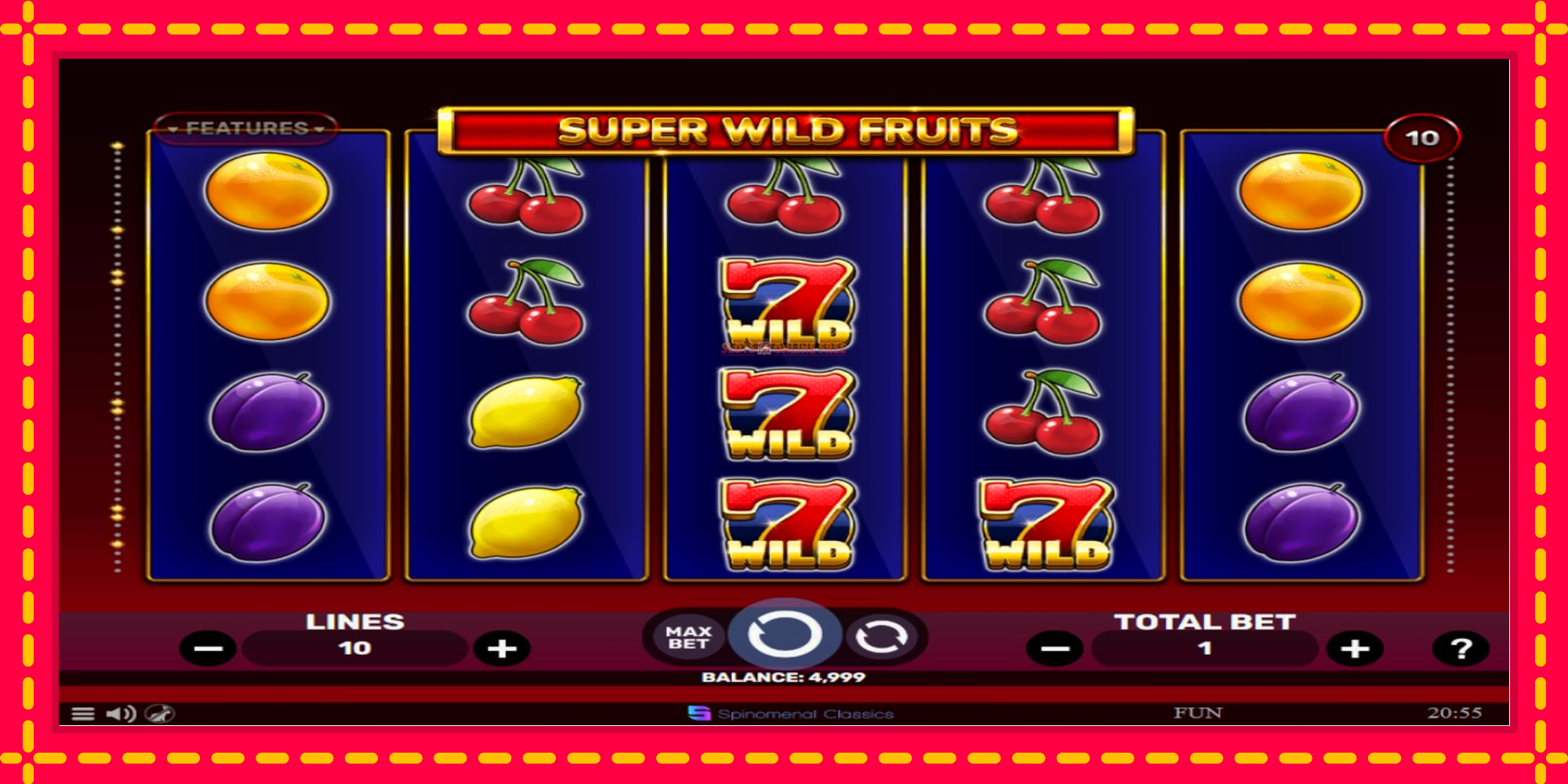 Super Wild Fruits - spēļu automāts ar modernu grafiku