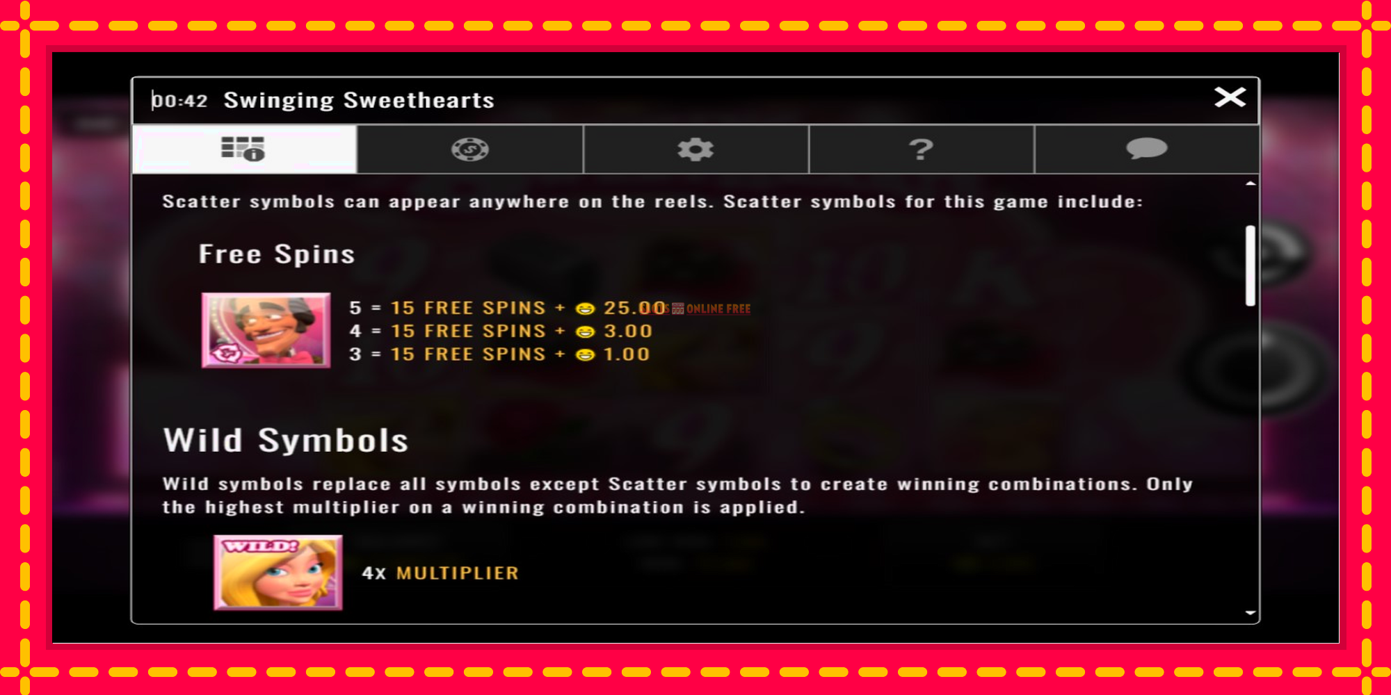Swinging Sweethearts - spēļu automāts ar modernu grafiku