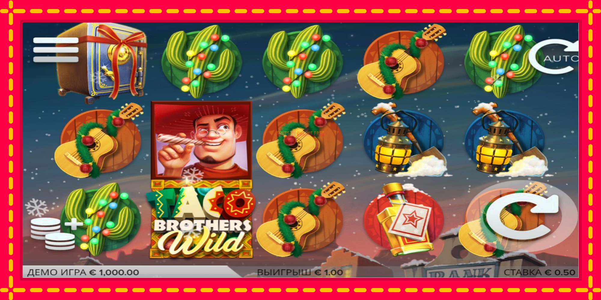 Taco Brothers Saving Christmas - spēļu automāts ar modernu grafiku