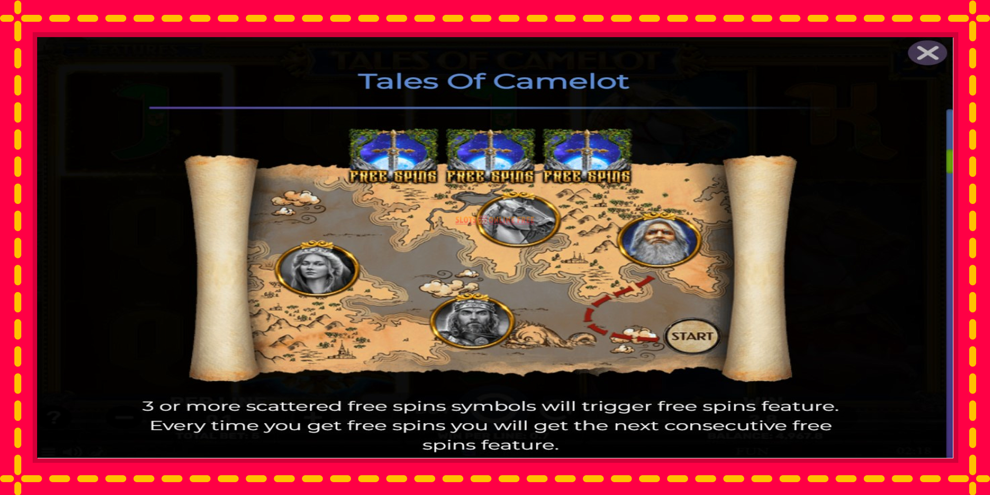 Tales of Camelot - spēļu automāts ar modernu grafiku