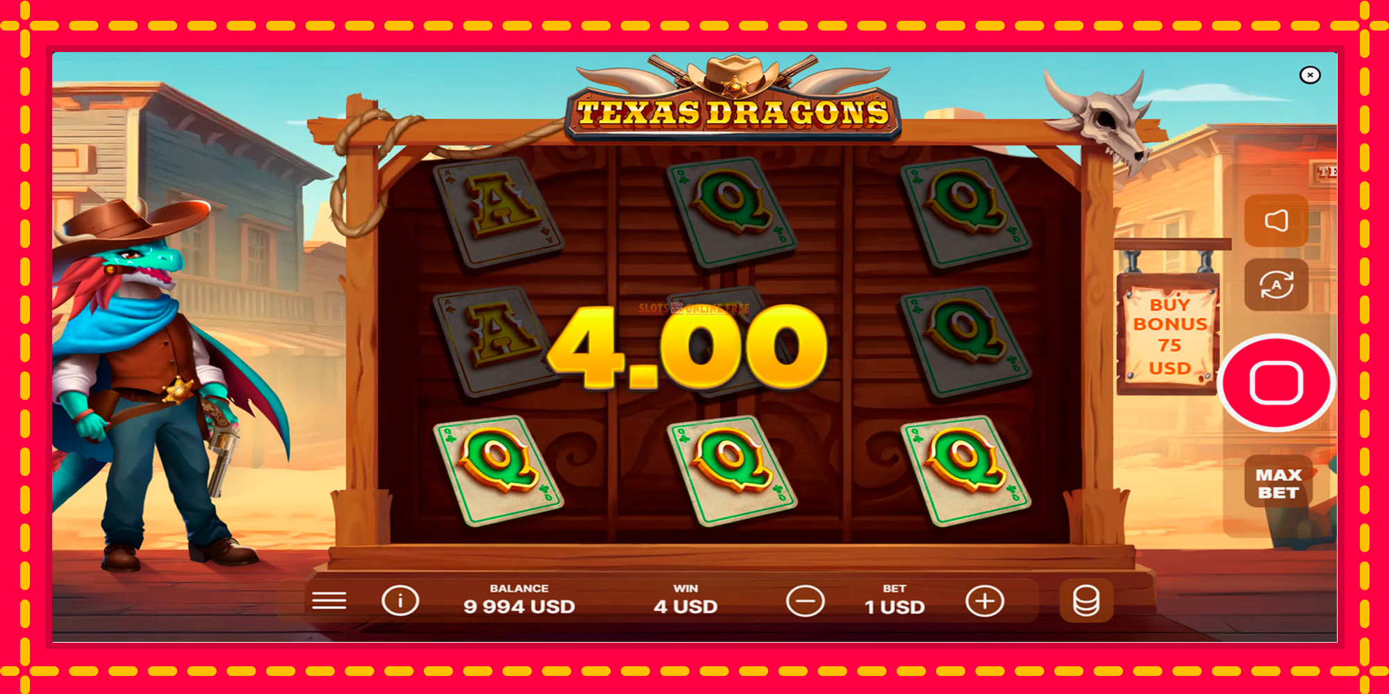 Texas Dragons - spēļu automāts ar modernu grafiku