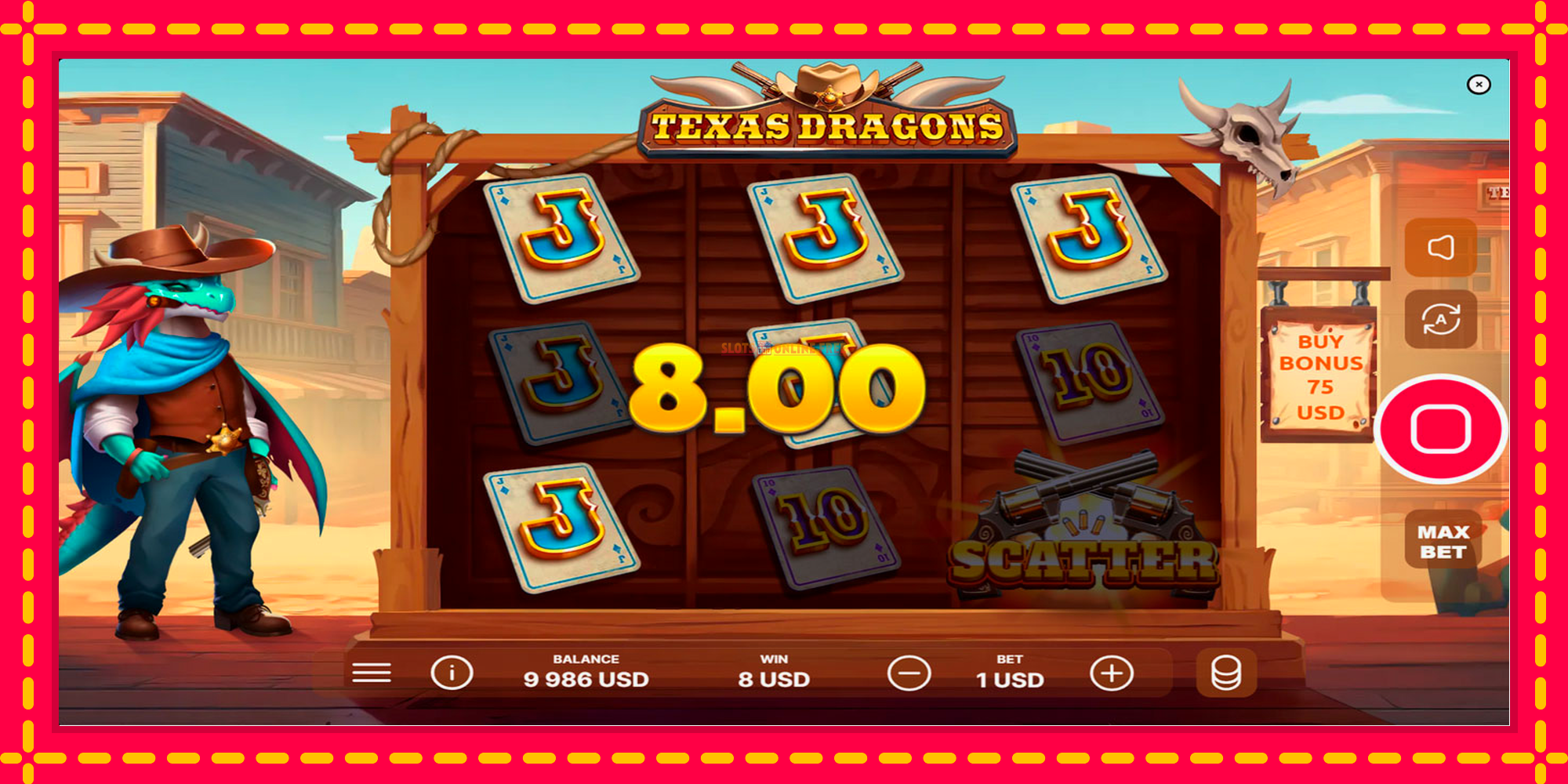 Texas Dragons - spēļu automāts ar modernu grafiku