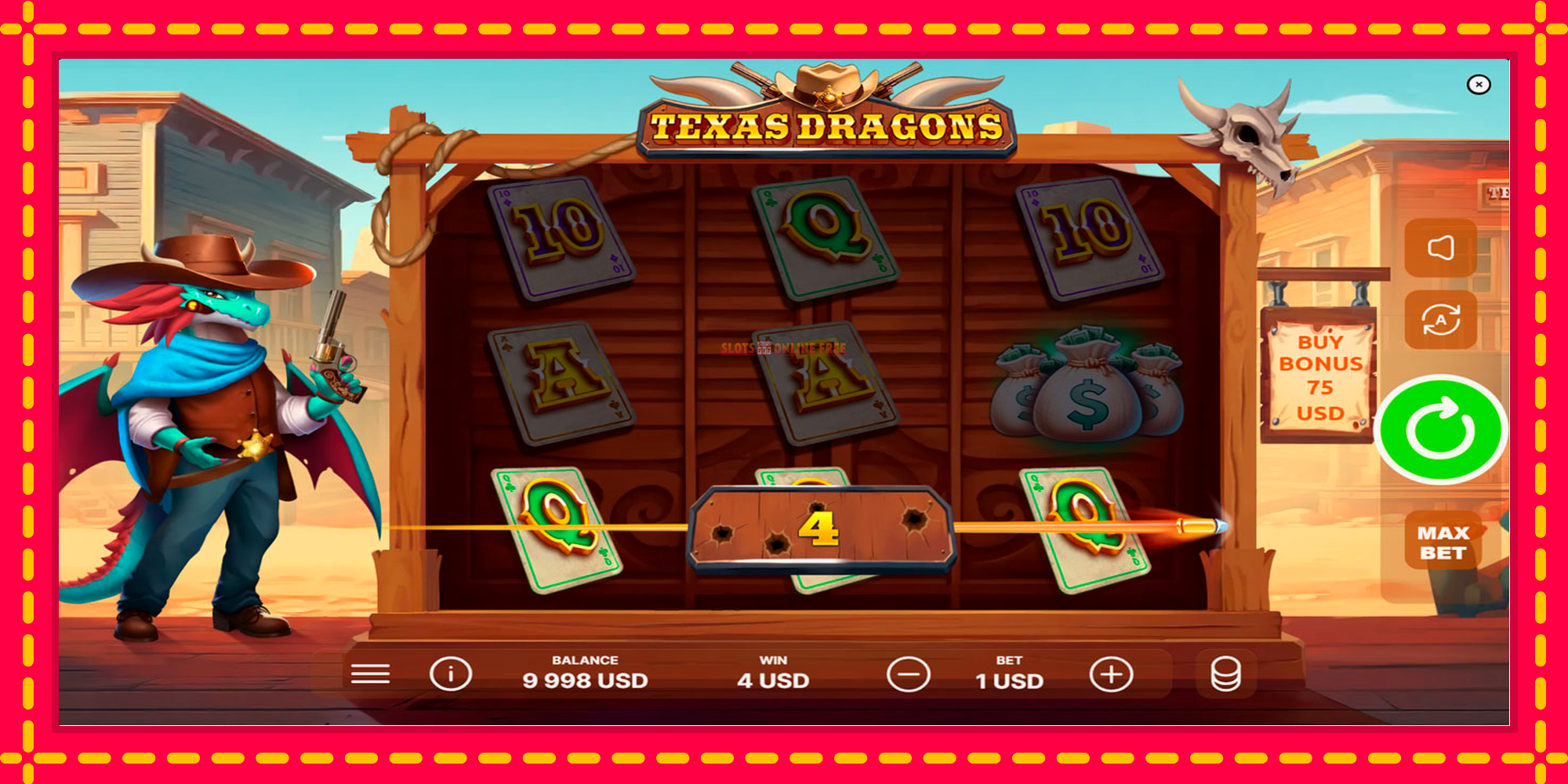 Texas Dragons - spēļu automāts ar modernu grafiku