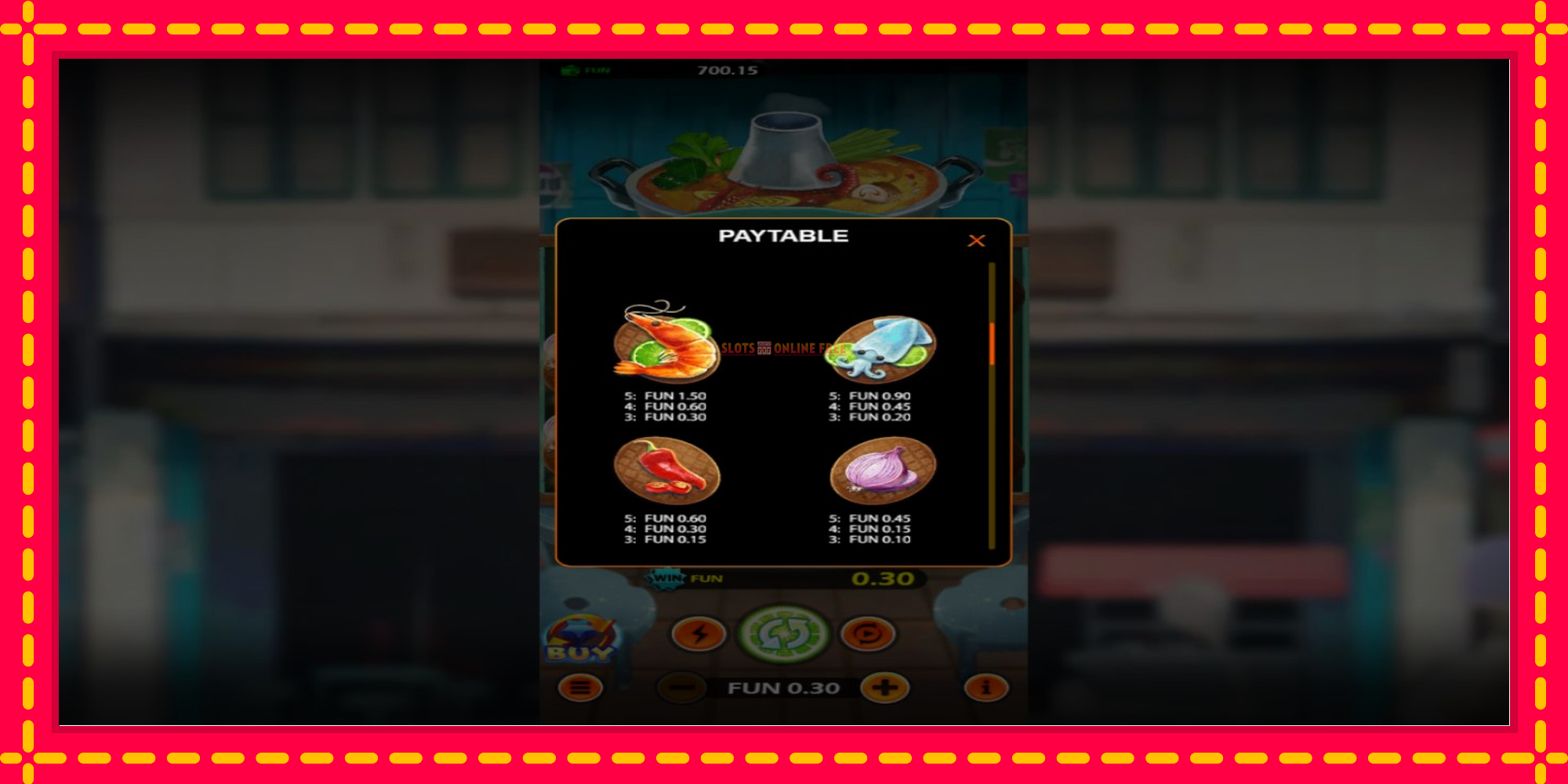 Thai Cuisine - spēļu automāts ar modernu grafiku