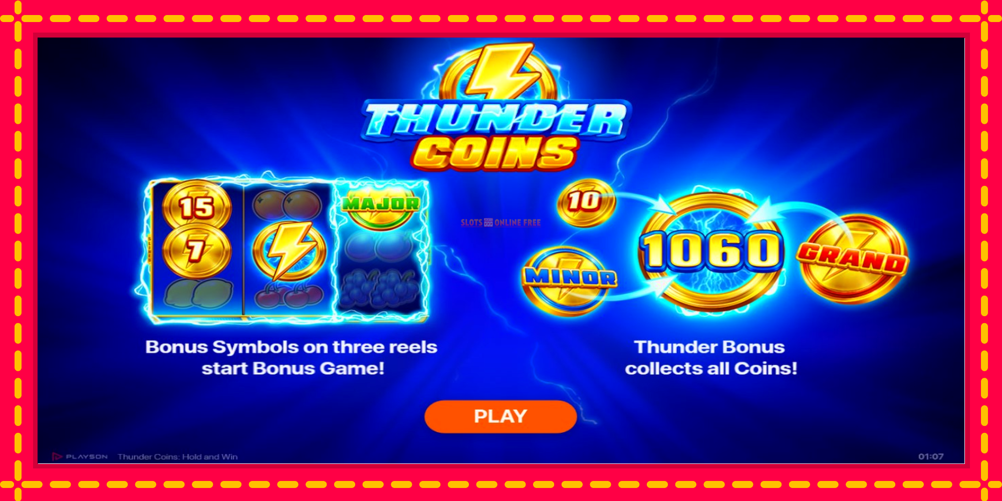 Thunder Coins - spēļu automāts ar modernu grafiku