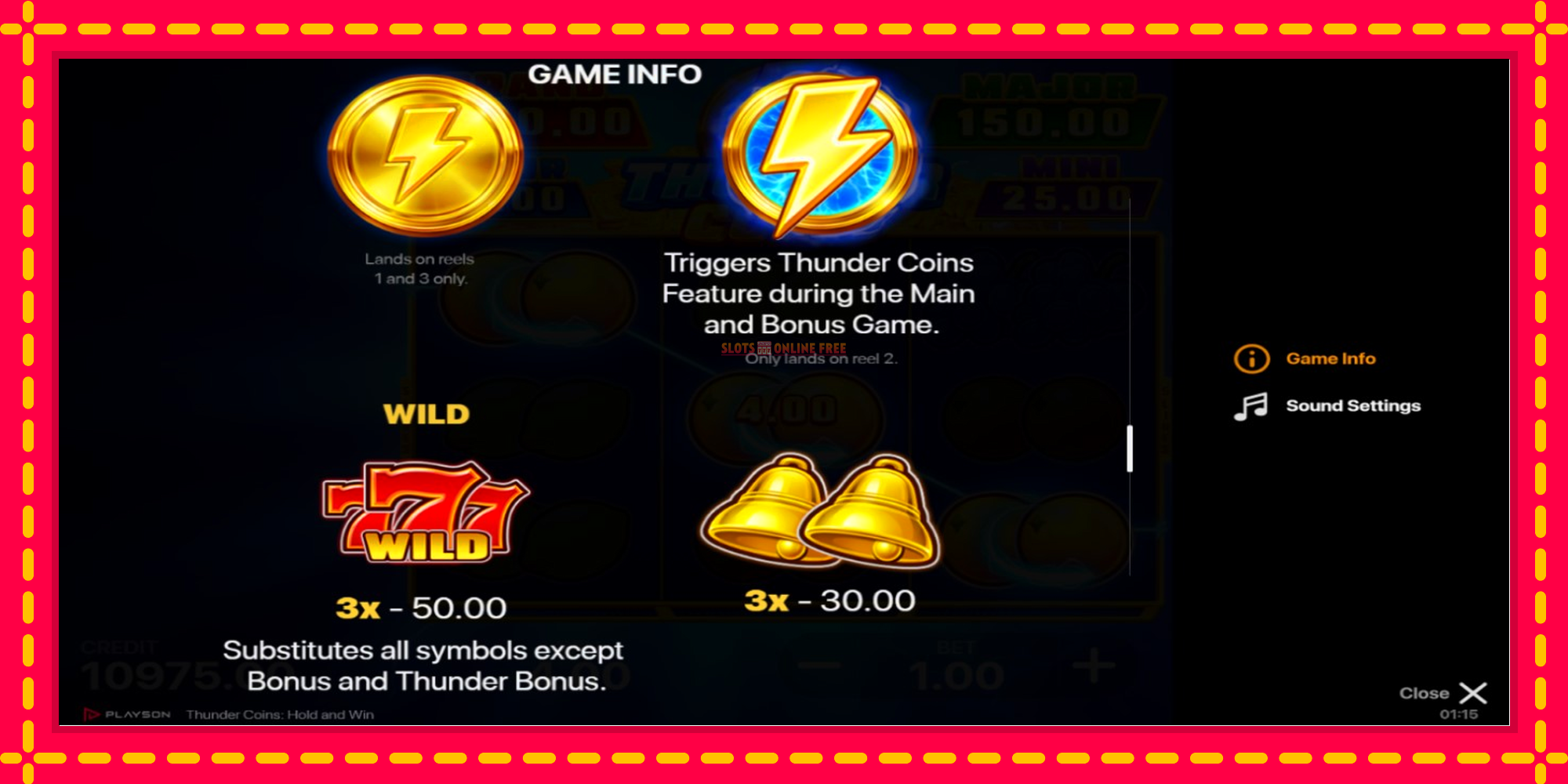 Thunder Coins - spēļu automāts ar modernu grafiku