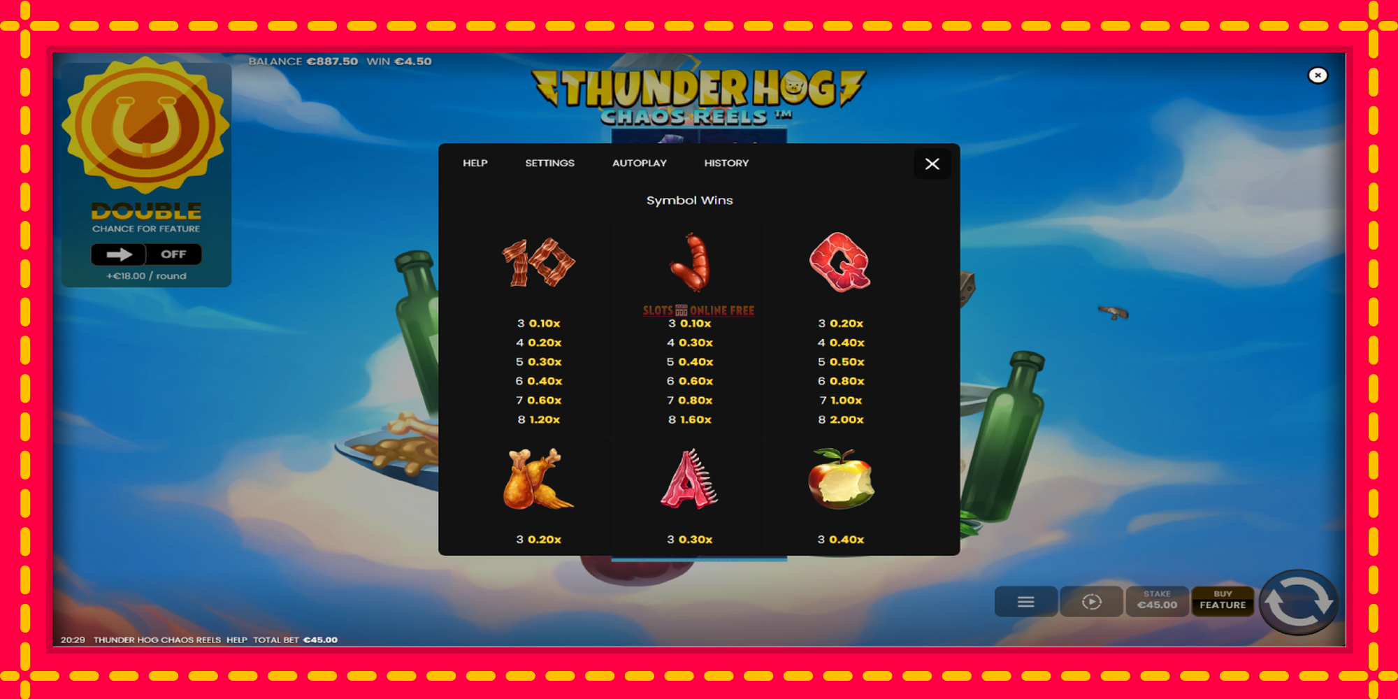 Thunder Hog Chaos Reels - spēļu automāts ar modernu grafiku