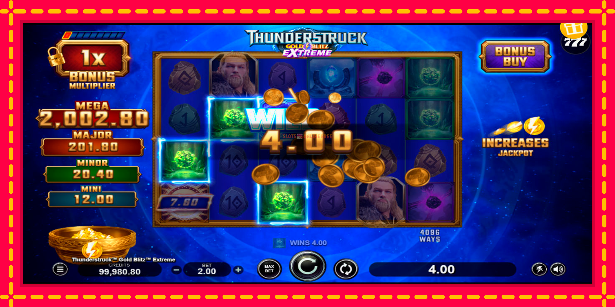 Thunderstruck Gold Blitz Extreme - spēļu automāts ar modernu grafiku