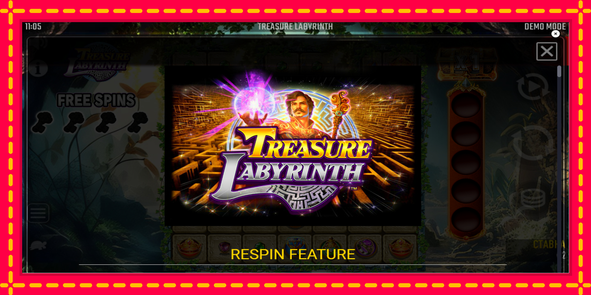 Treasure Labyrinth - spēļu automāts ar modernu grafiku