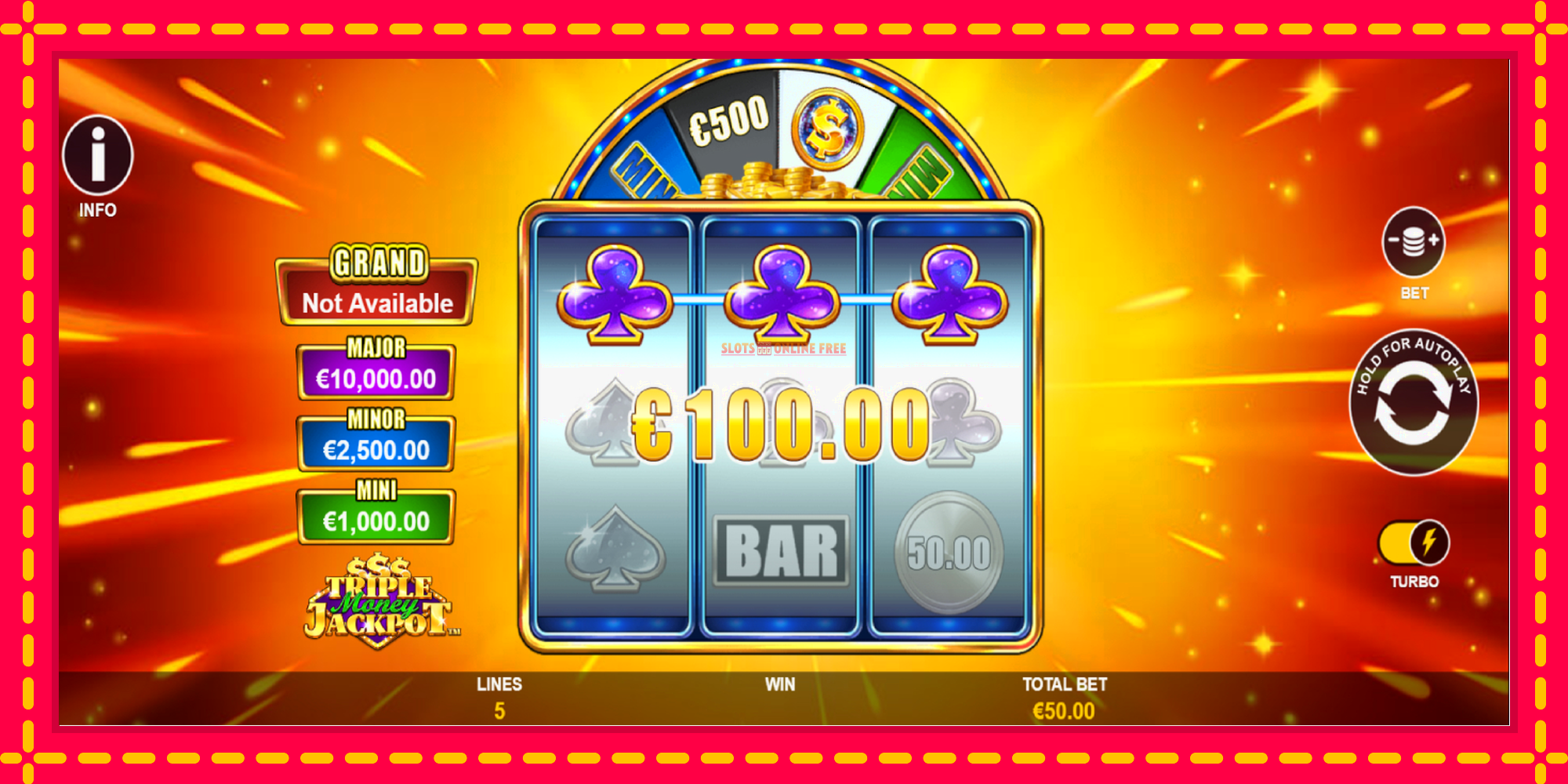 Triple Money Jackpot - spēļu automāts ar modernu grafiku