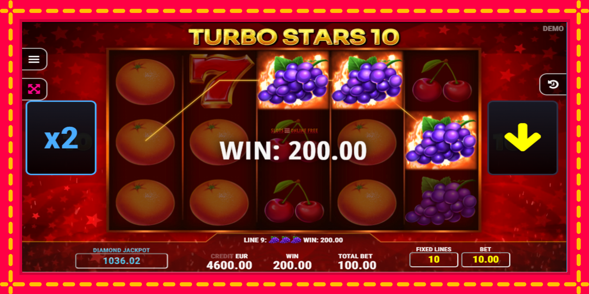 Turbo Stars 10 - spēļu automāts ar modernu grafiku