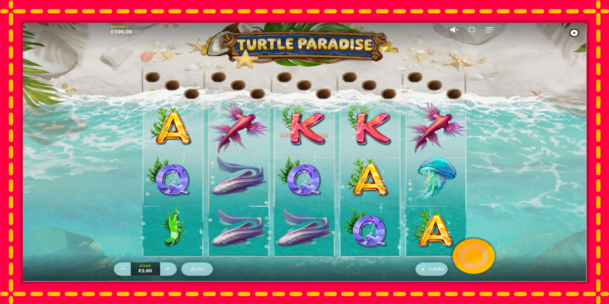 Turtle Paradise - spēļu automāts ar modernu grafiku