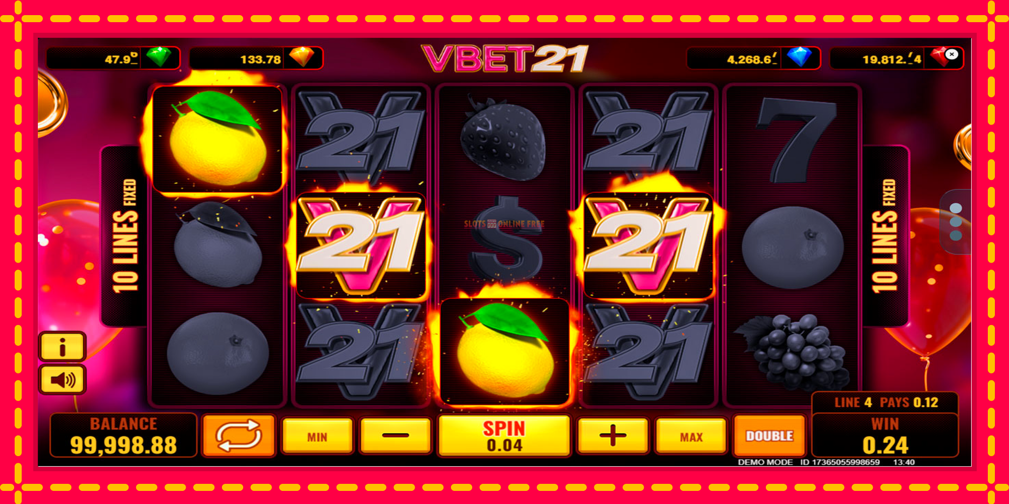 Vbet 21 - spēļu automāts ar modernu grafiku