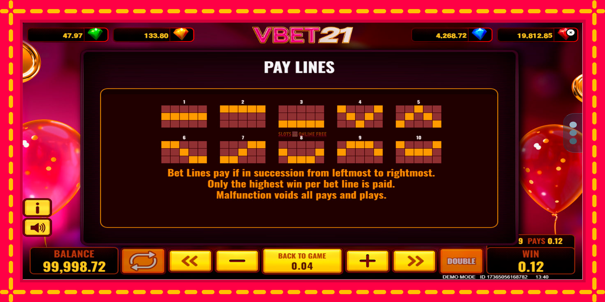 Vbet 21 - spēļu automāts ar modernu grafiku