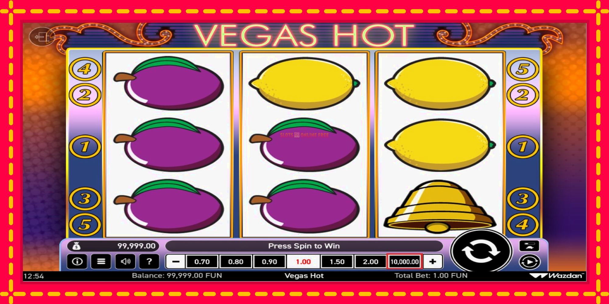 Vegas Hot - spēļu automāts ar modernu grafiku