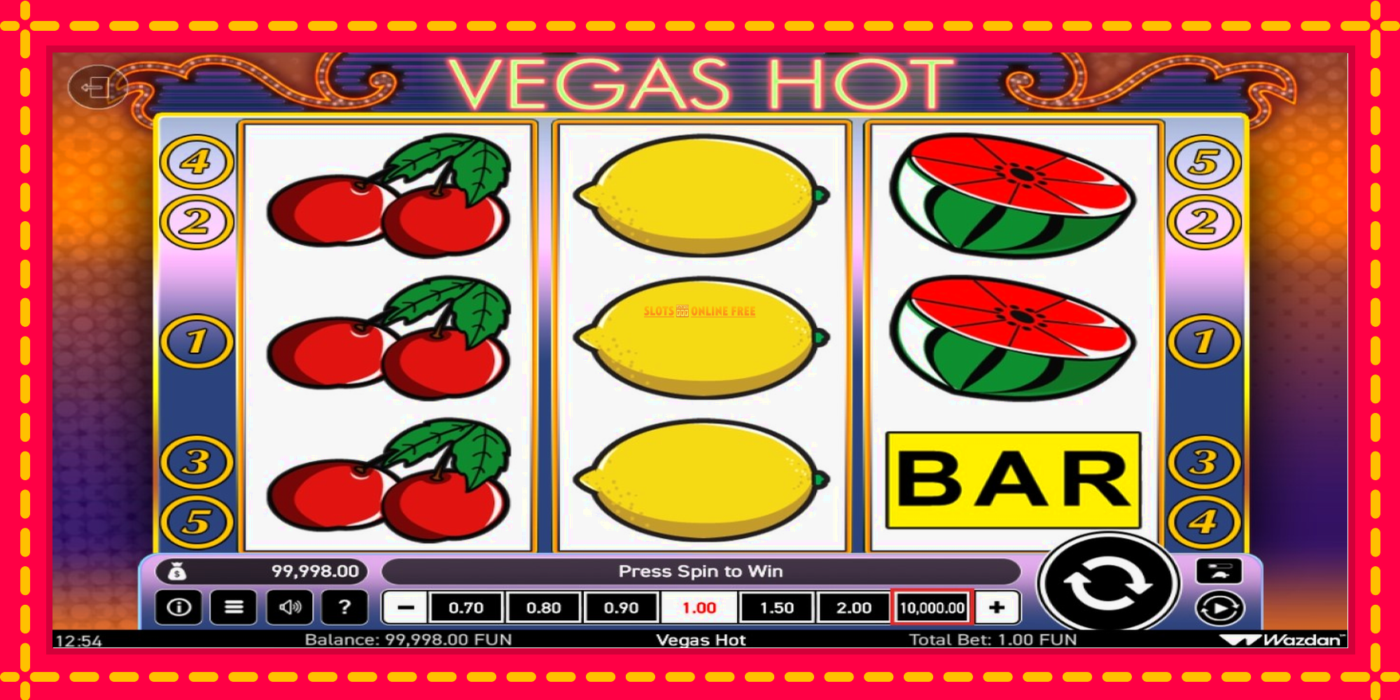 Vegas Hot - spēļu automāts ar modernu grafiku