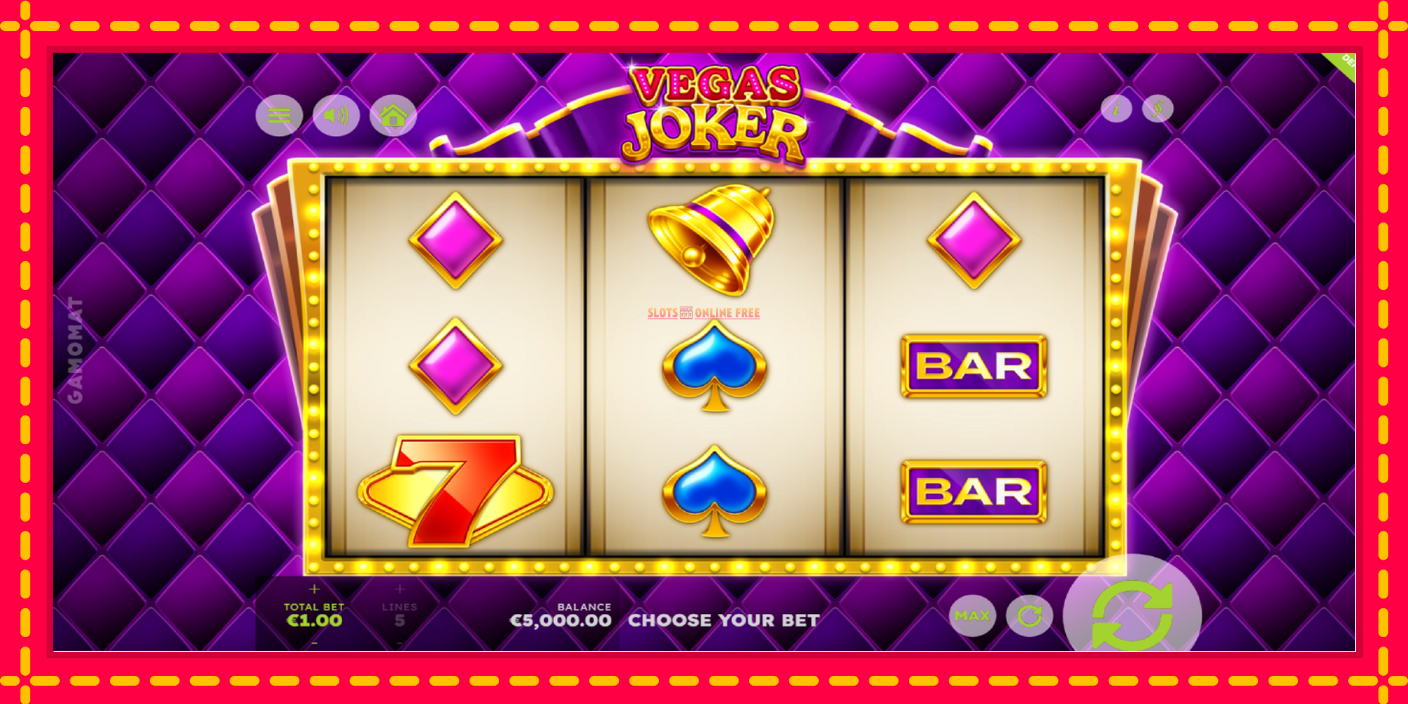 Vegas Joker - spēļu automāts ar modernu grafiku