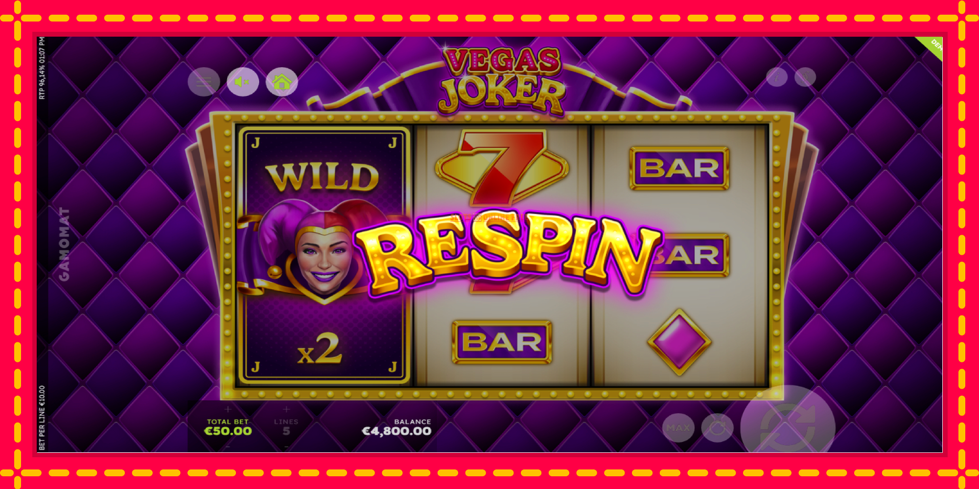 Vegas Joker - spēļu automāts ar modernu grafiku