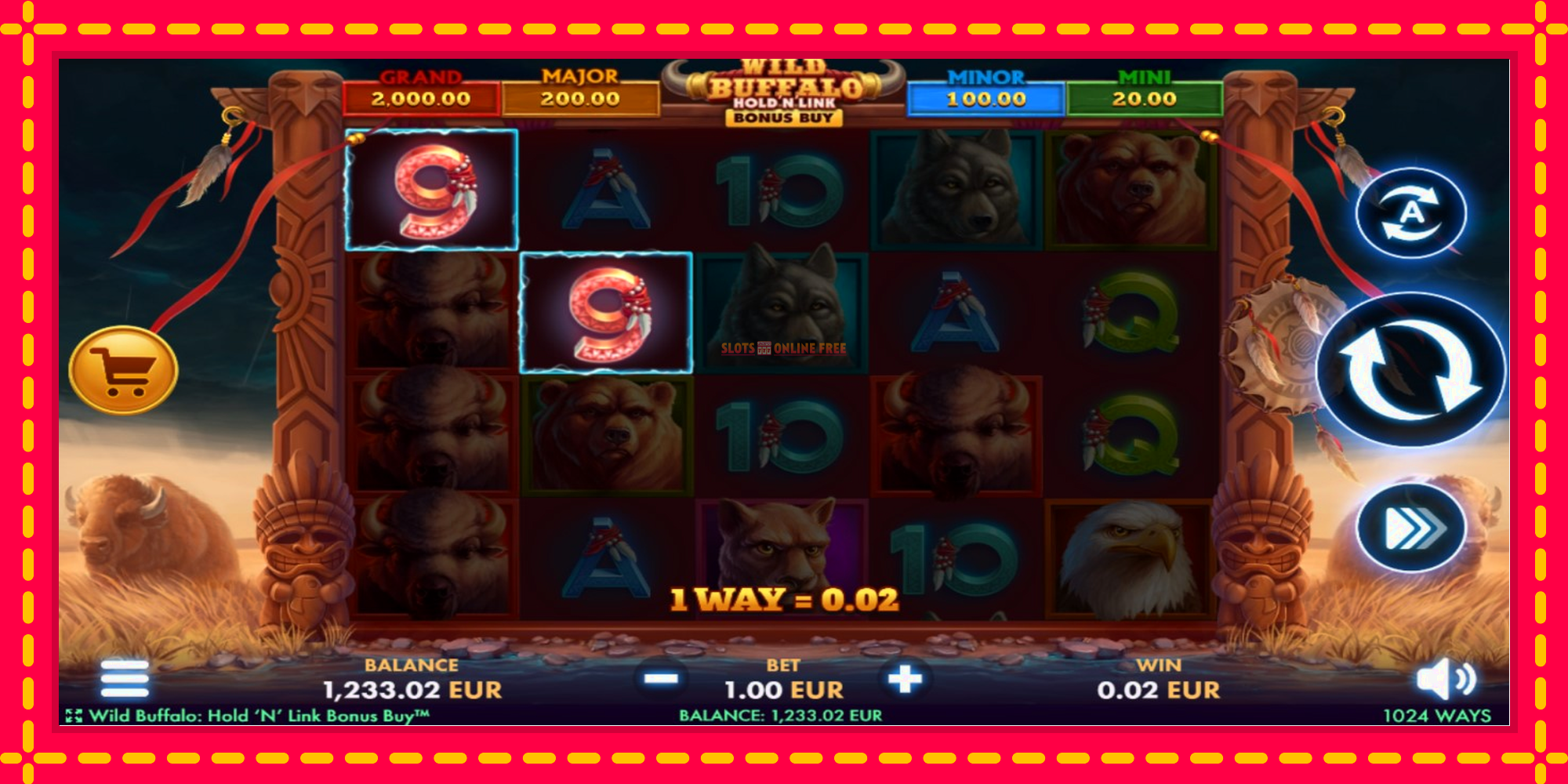 Wild Buffalo Hold N Link Bonus Buy - spēļu automāts ar modernu grafiku