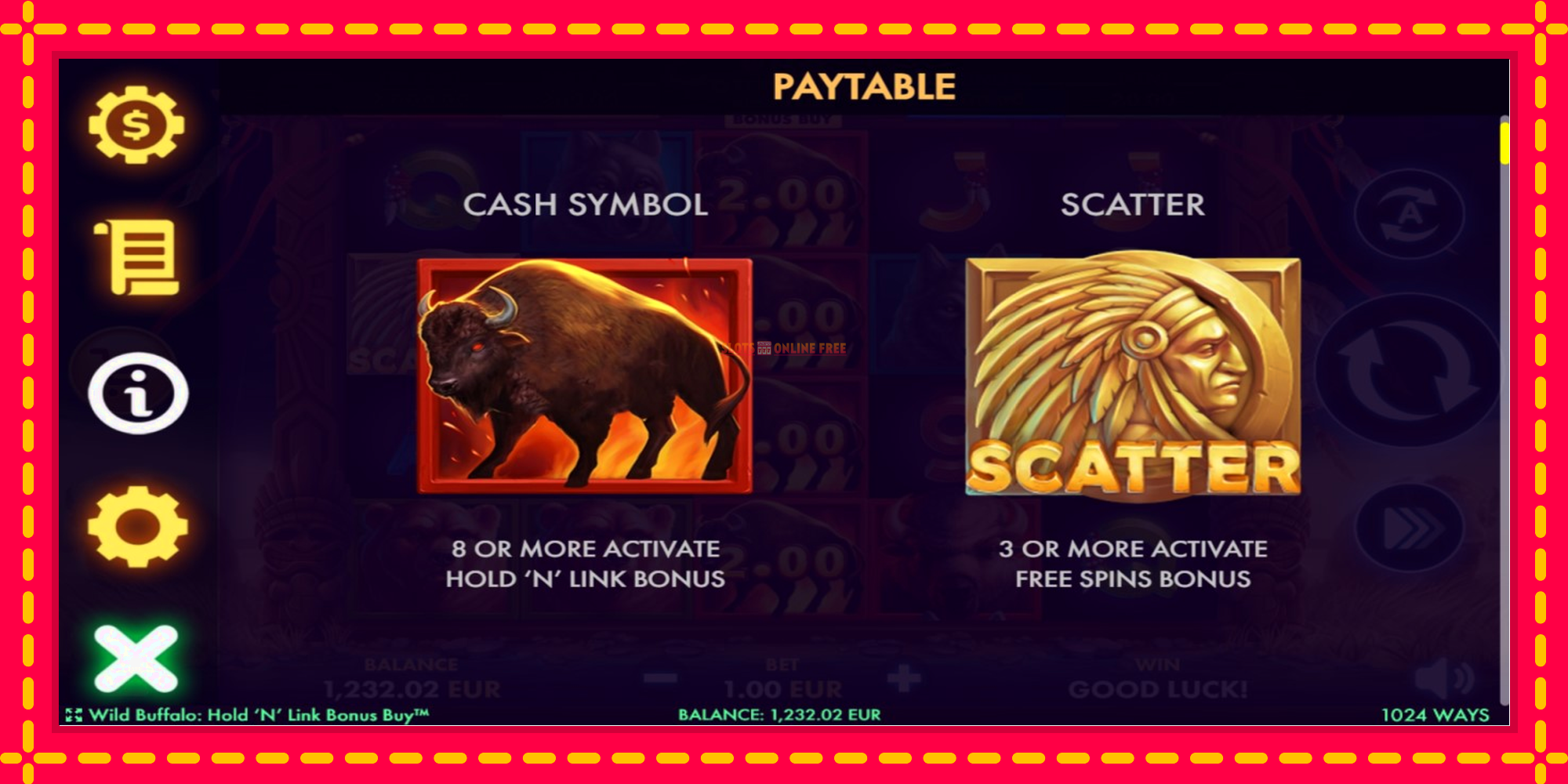 Wild Buffalo Hold N Link Bonus Buy - spēļu automāts ar modernu grafiku