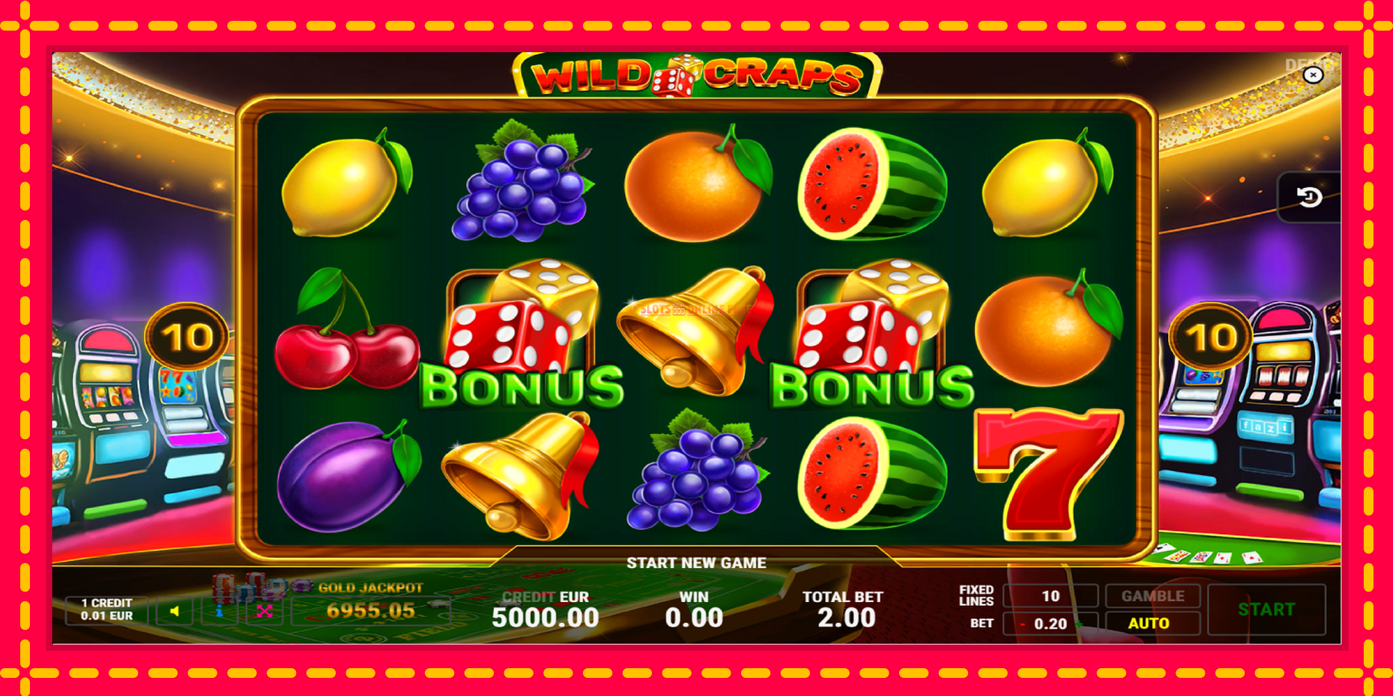 Wild Craps - spēļu automāts ar modernu grafiku