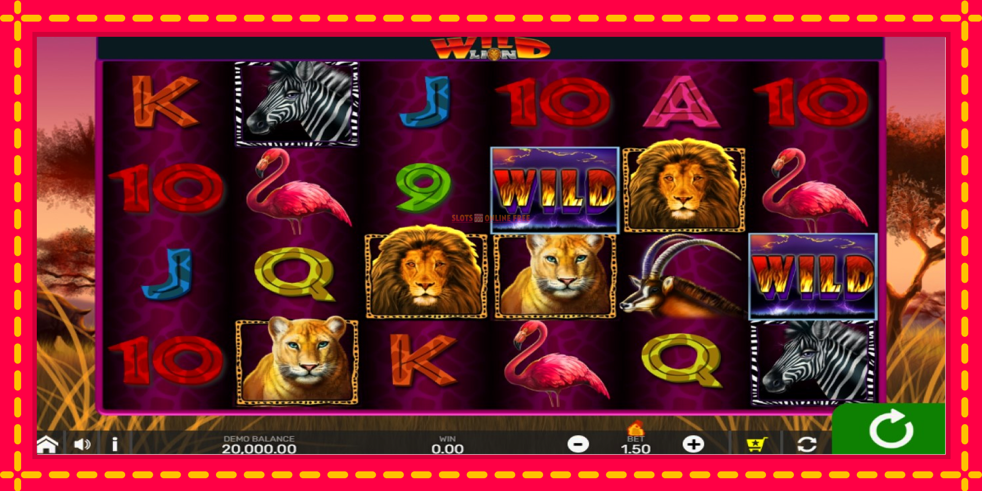 Wild Lion with Reel Bingo - spēļu automāts ar modernu grafiku