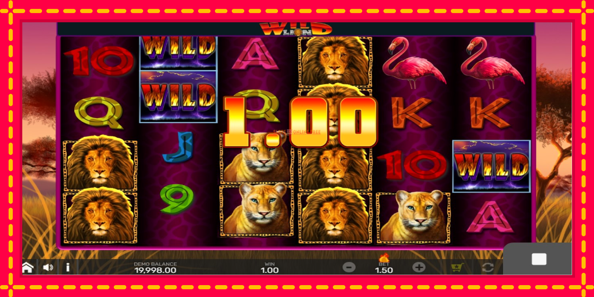 Wild Lion with Reel Bingo - spēļu automāts ar modernu grafiku