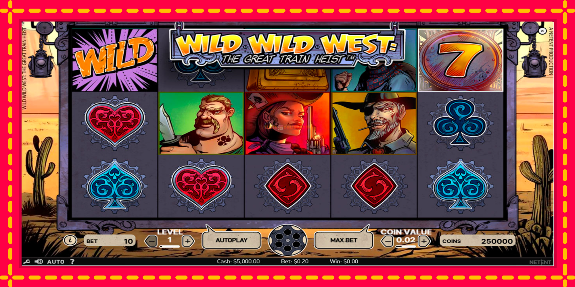 Wild Wild West - spēļu automāts ar modernu grafiku