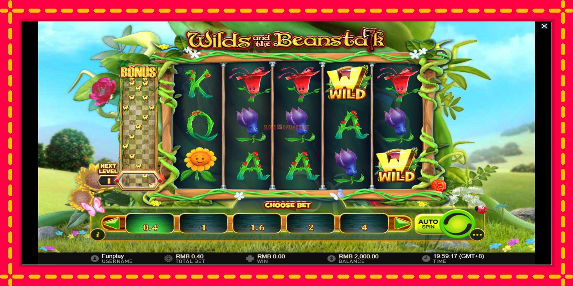 Wilds and the Beanstalk - spēļu automāts ar modernu grafiku