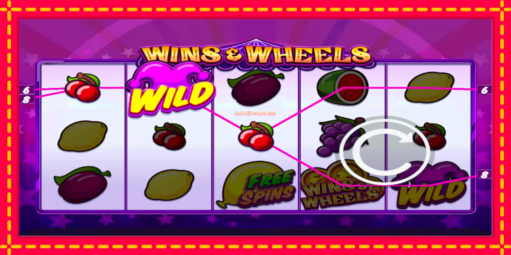 Wins & Wheels - spēļu automāts ar modernu grafiku