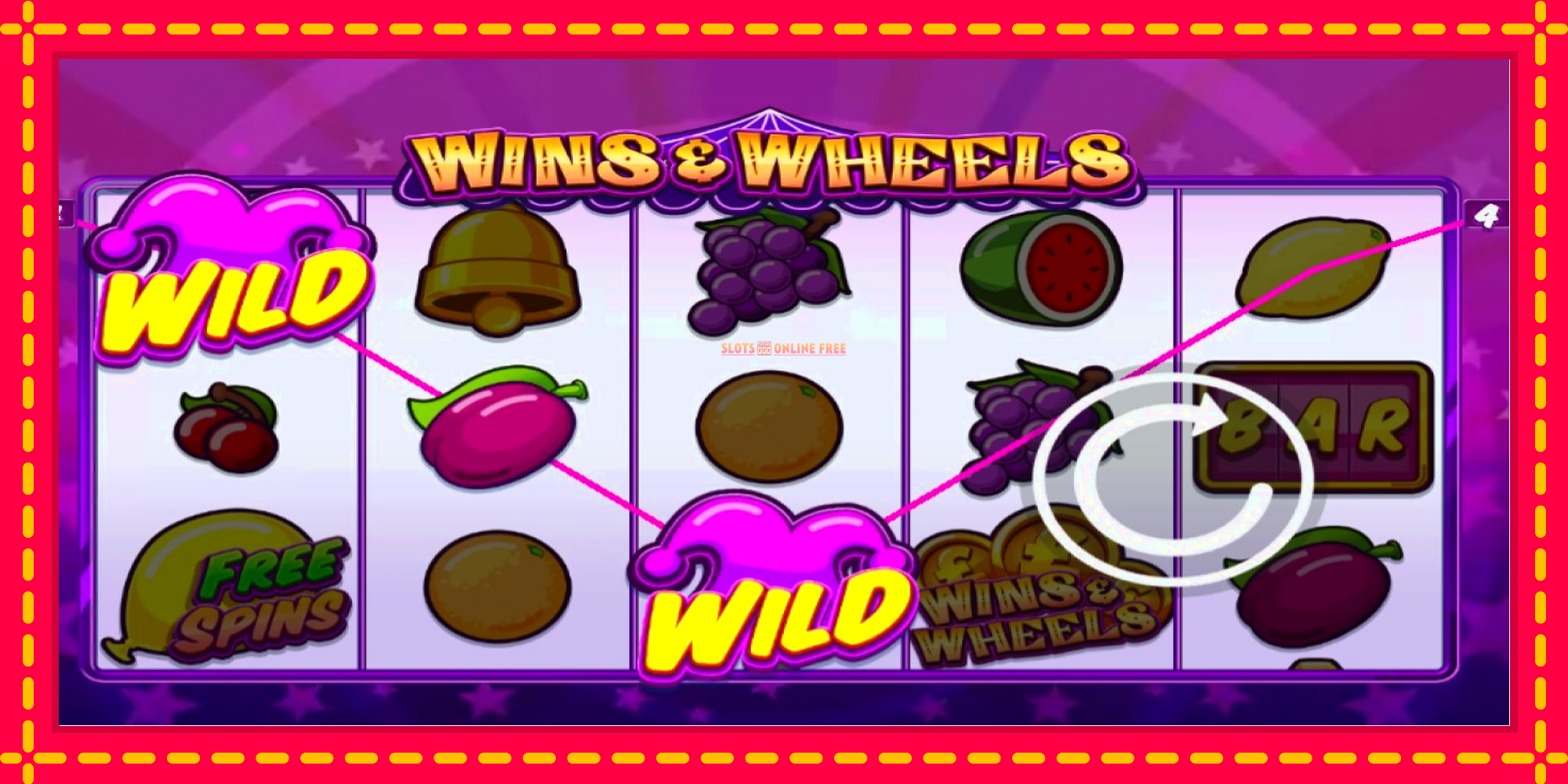 Wins & Wheels - spēļu automāts ar modernu grafiku