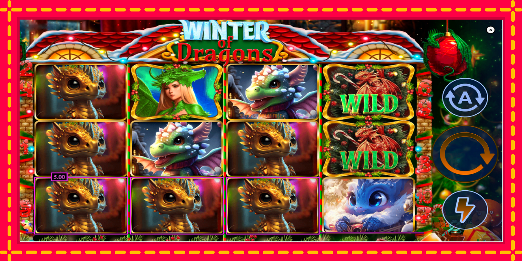 Winter of Dragons - spēļu automāts ar modernu grafiku