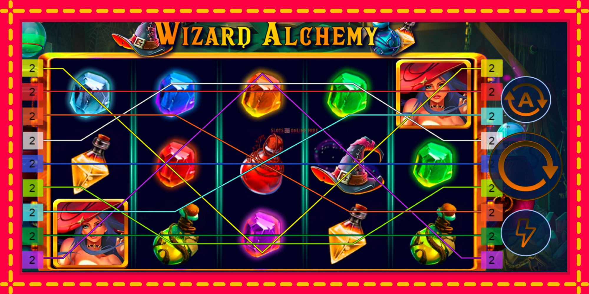 Wizard Alchemy - spēļu automāts ar modernu grafiku