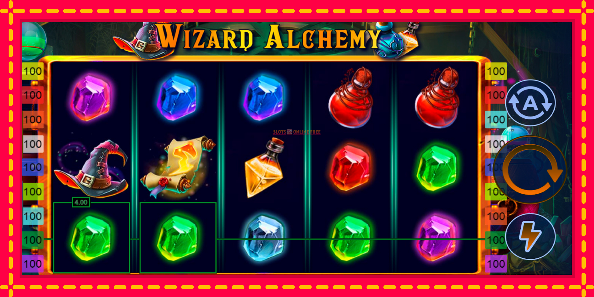 Wizard Alchemy - spēļu automāts ar modernu grafiku