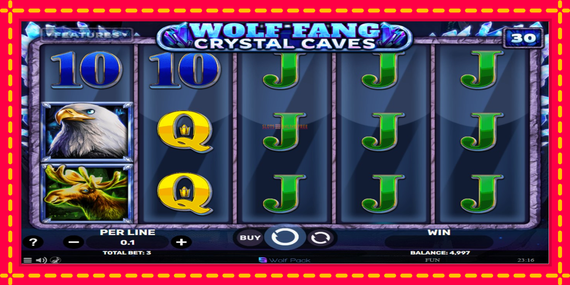 Wolf Fang - Crystal Caves - spēļu automāts ar modernu grafiku