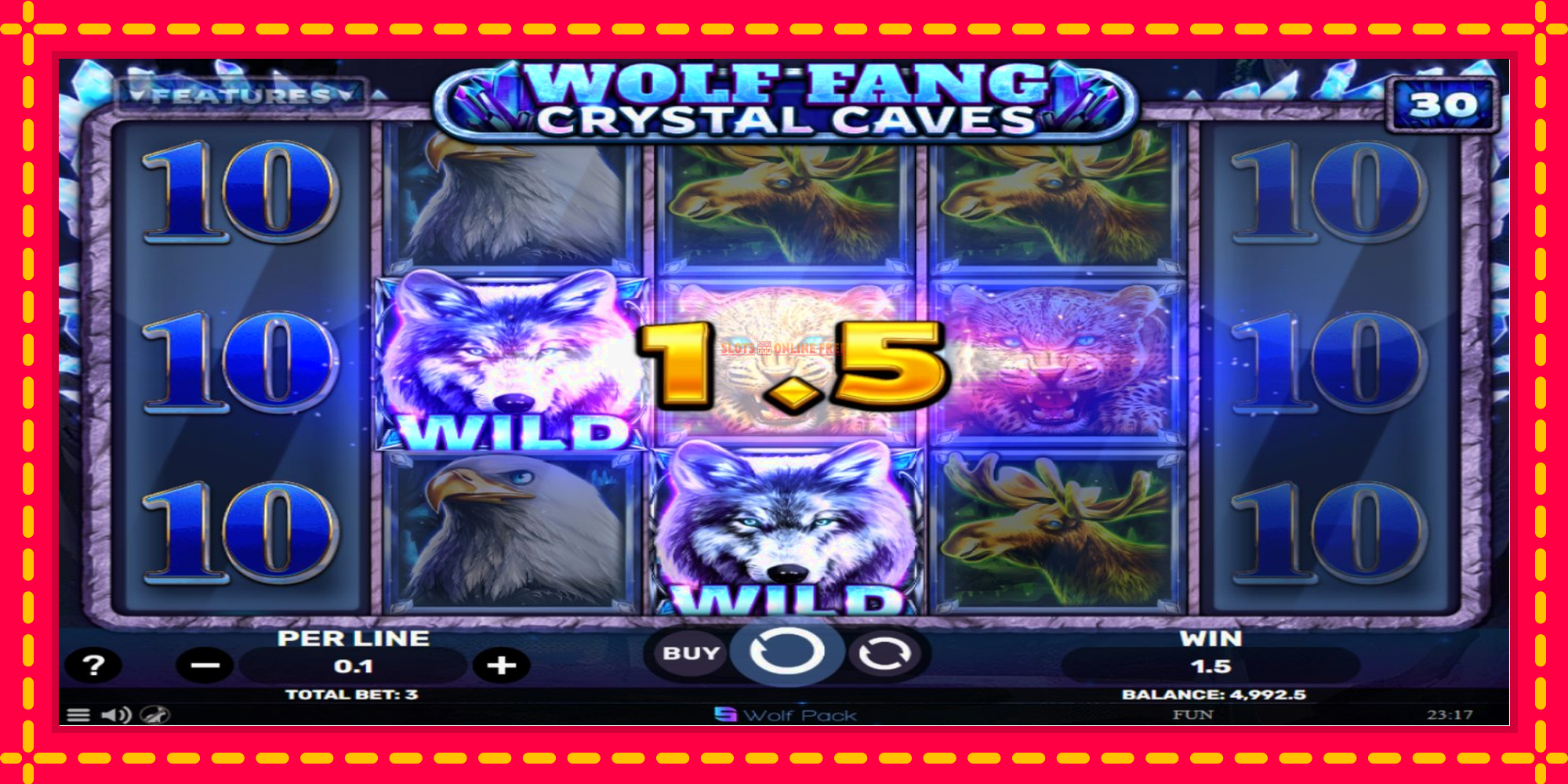 Wolf Fang - Crystal Caves - spēļu automāts ar modernu grafiku