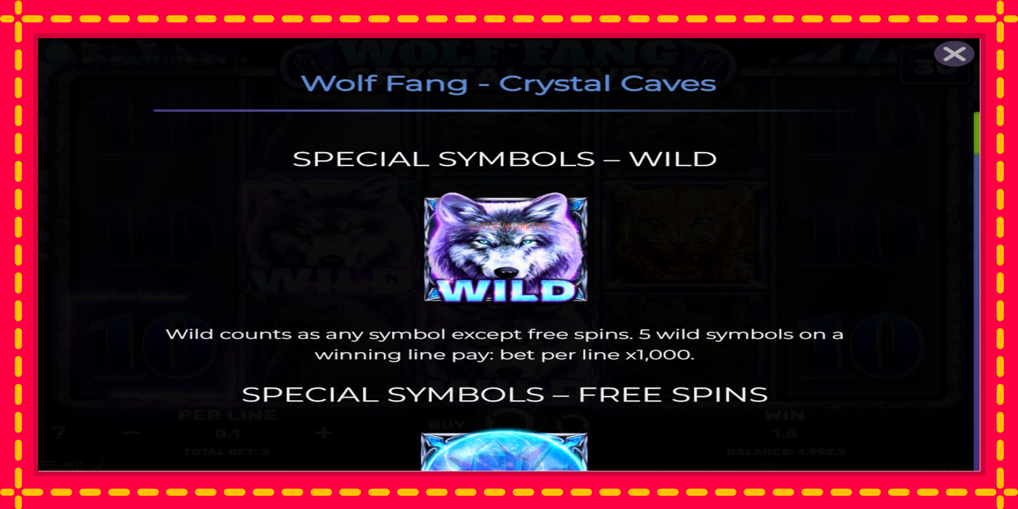 Wolf Fang - Crystal Caves - spēļu automāts ar modernu grafiku