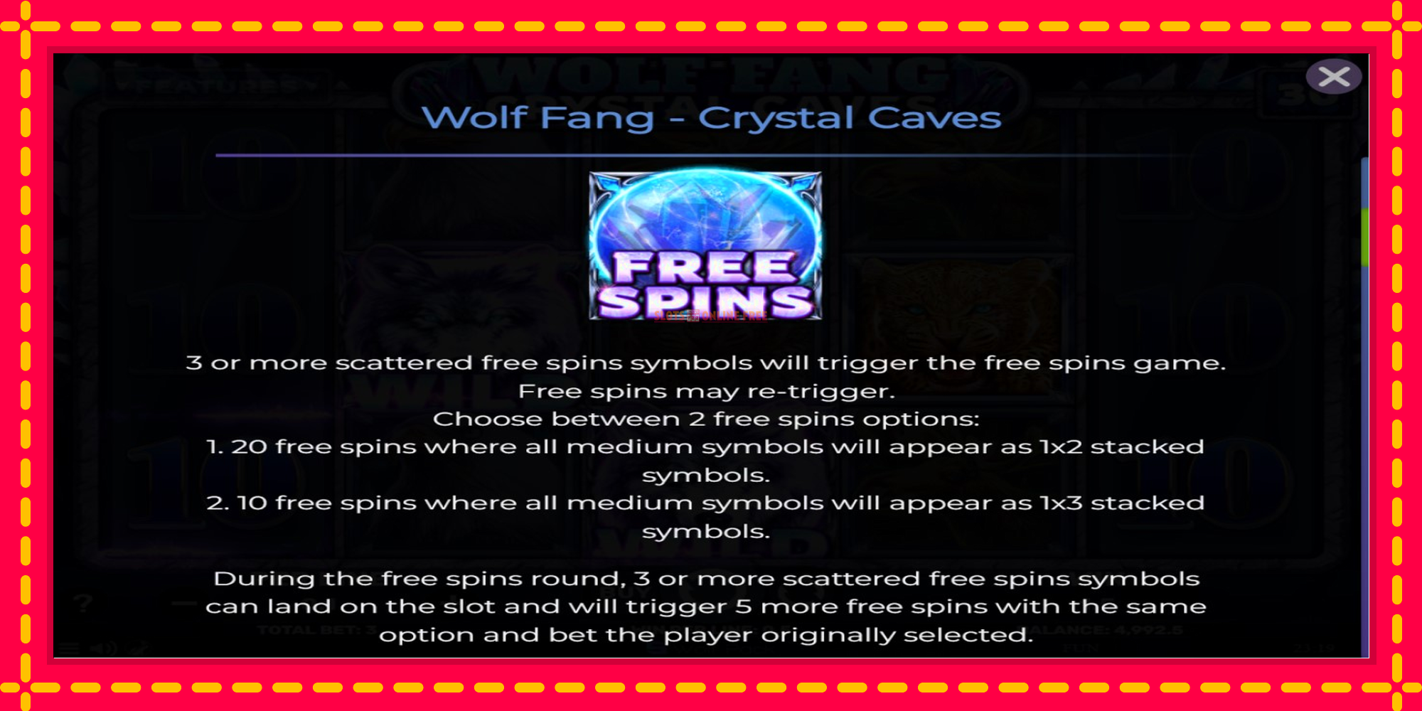 Wolf Fang - Crystal Caves - spēļu automāts ar modernu grafiku