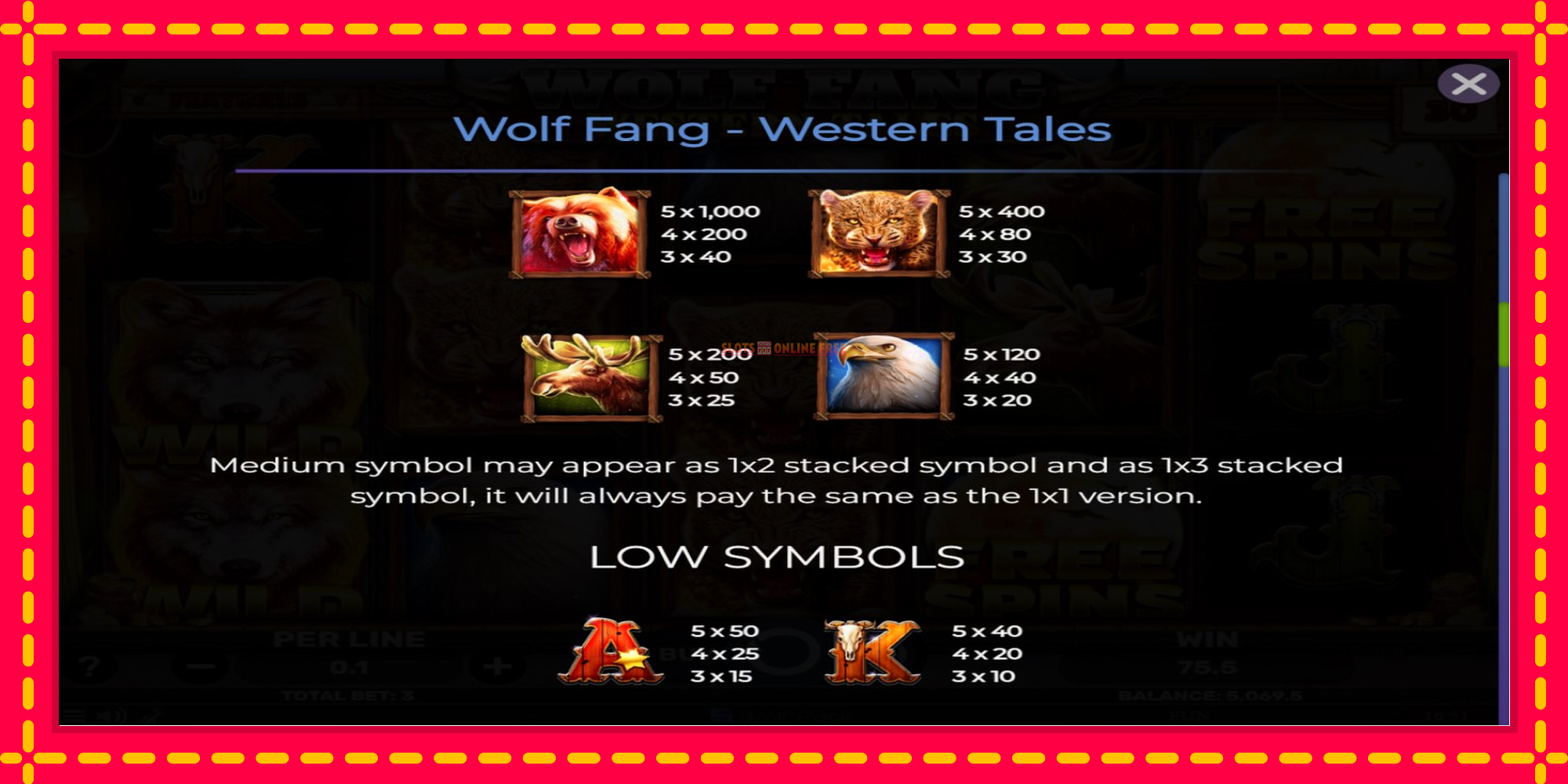 Wolf Fang - Western Tales - spēļu automāts ar modernu grafiku