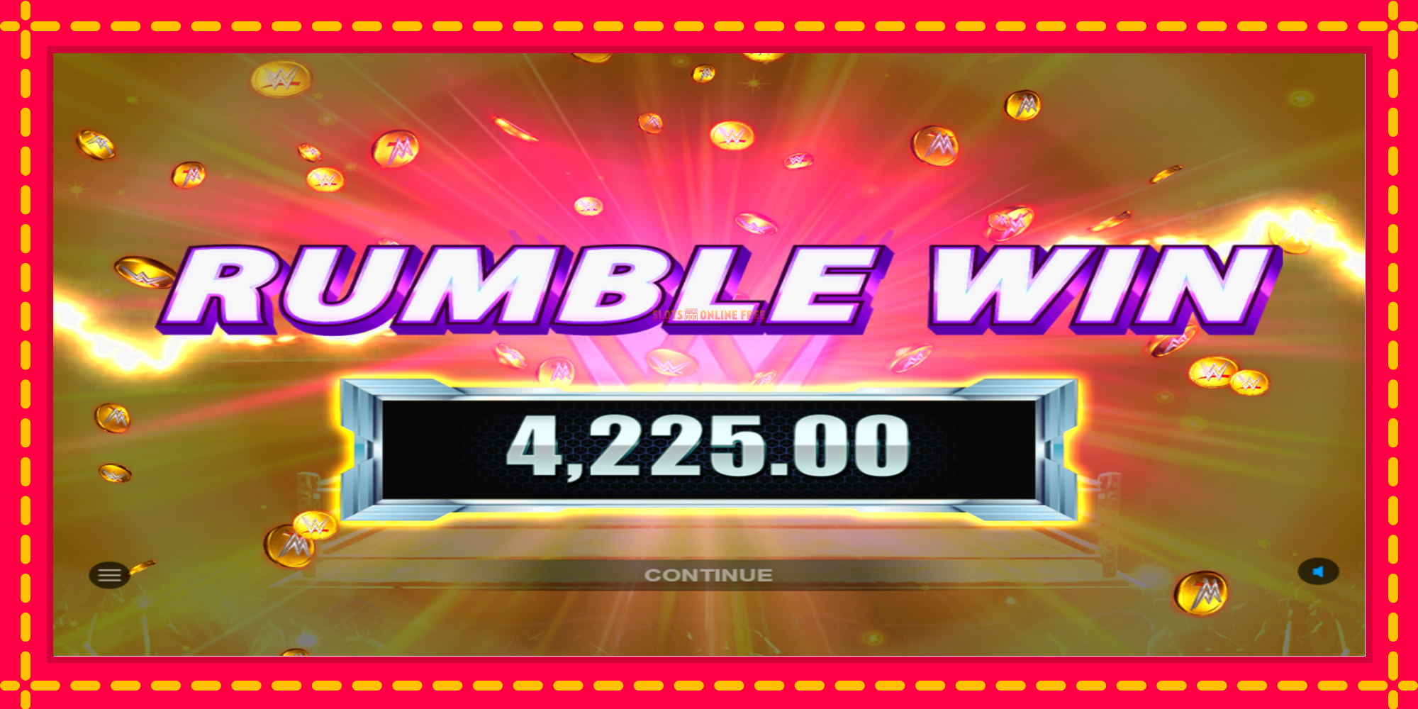 WWE Bonus Rumble Gold Blitz - spēļu automāts ar modernu grafiku