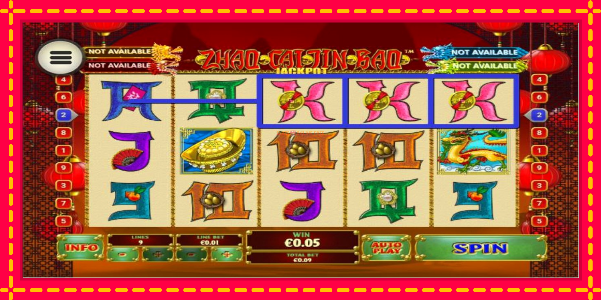 Zhao Cai Jin Bao Jackpot - spēļu automāts ar modernu grafiku