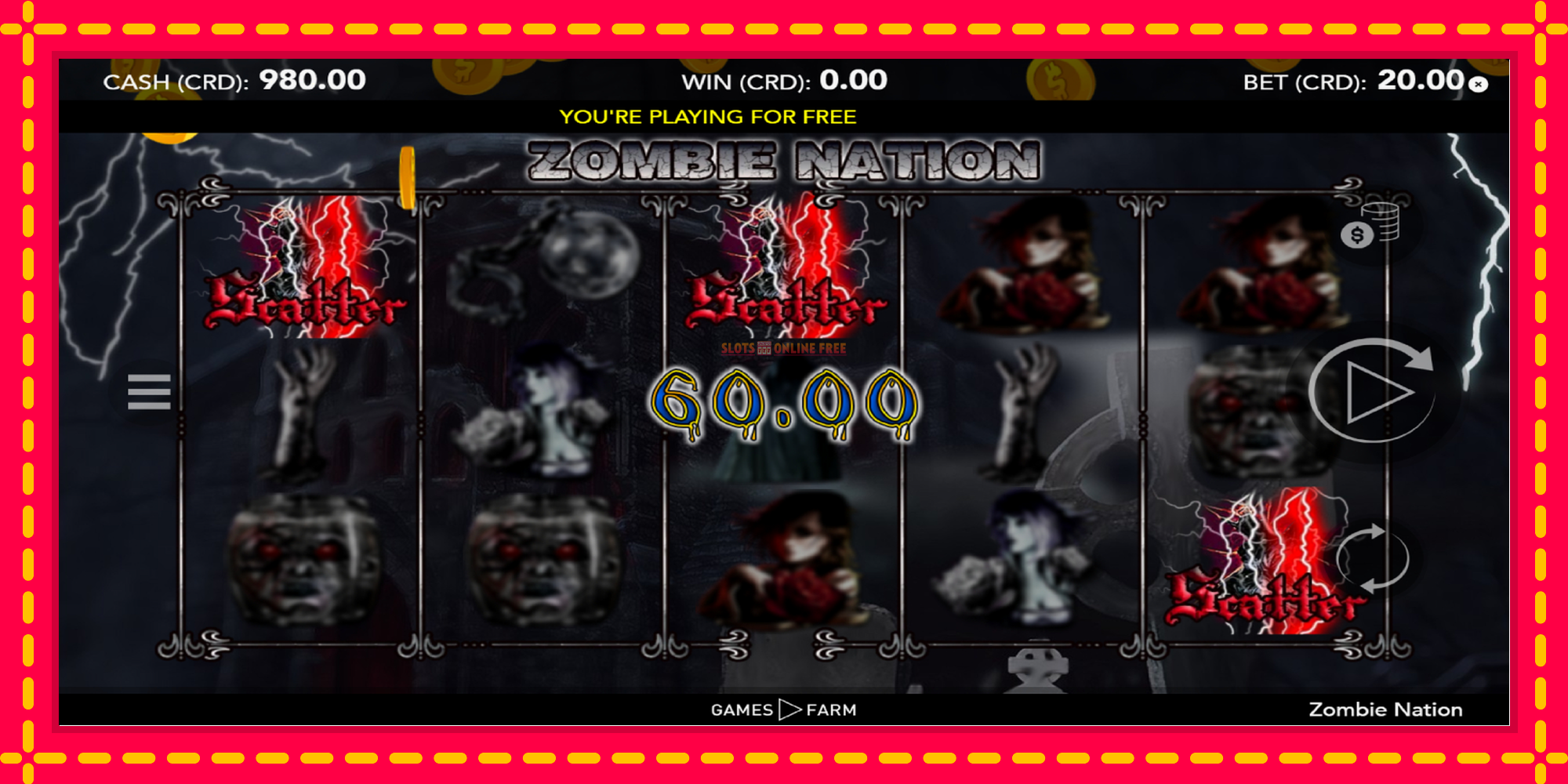 Zombie Nation - spēļu automāts ar modernu grafiku