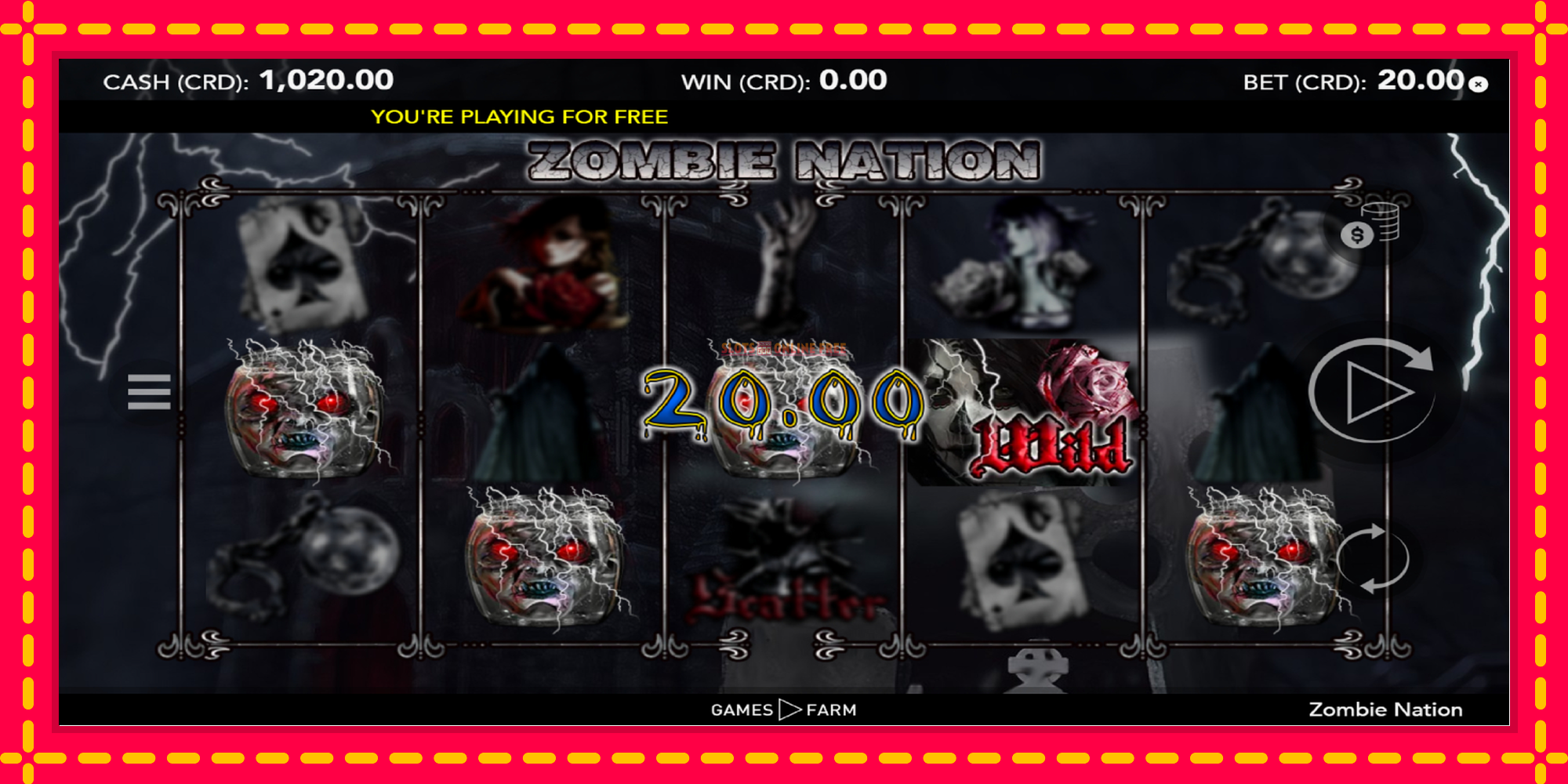 Zombie Nation - spēļu automāts ar modernu grafiku